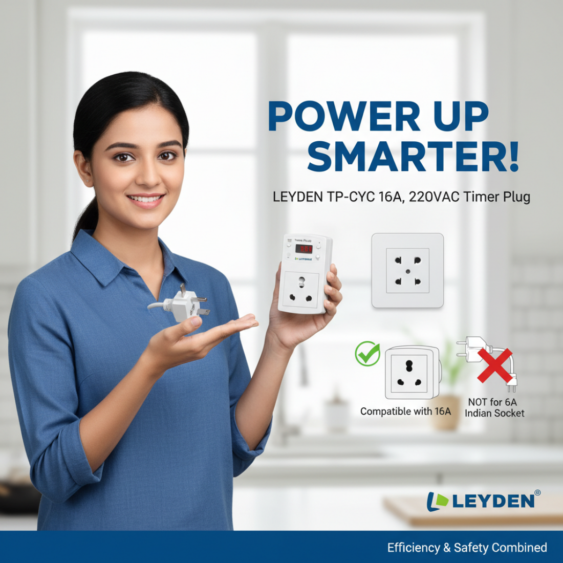 LEYDEN® TP-CYC 16A 220VAC Digital Cyclic Timer Plug Socket | ON Off ...