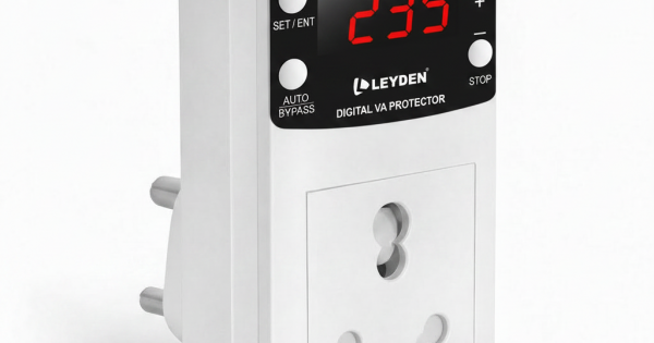 le vap LEYDEN® LE-VAP 16A Smart Voltage Protection Plug | 220VAC | Under & Over  Voltage + Over Current Protection | Dry Run Protection | Off Timer & Cyclic  Timer (1-999 Minutes)