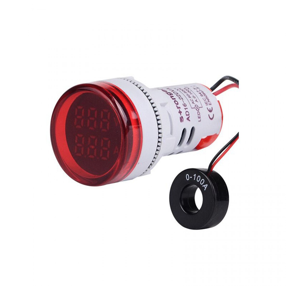 DC 12-24V Dual LED Voltmeter Ammeter - Round Panel Gauge For Cars & Motorcycles