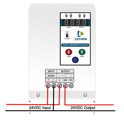 LEYDEN® 24 Volt DC, 15A, TM-CLK-24VDC NO/NC 24 Hour Real Clock Timer Switch, 50 ON/Off Per Day & Cyclic Function Up to 9999 Second Programmable Electronic Timer Switch (1- Year Warranty) LEYDEN® 24 Volt DC, 15A, TM-CLK-24VDC NO/NC 24 Hour Real Clock Timer Switch, 50 ON/Off Per Day & Cyclic Function Up to 9999 Second Programmable Electronic Timer Switch (1- Year Warranty)