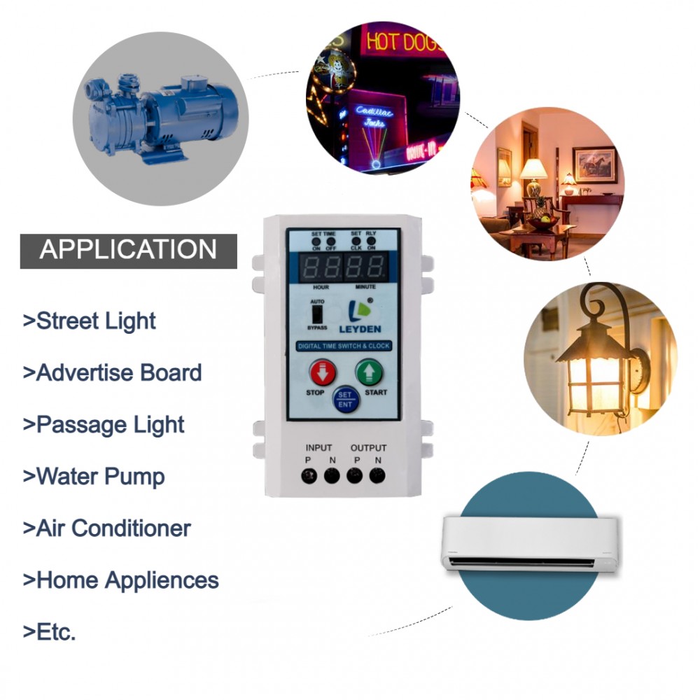 LEYDEN® TM-CLK 30A, 230 Volt AC, 24 Hour Digital Clock Timer Switch 50 ...
