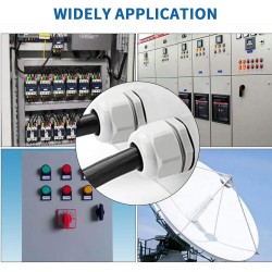 LEYDEN® PG13.5 Plastic Adjustable IP68 Waterproof Polyamide Cable Glands Plastic Nylon Adjustable Wire Gland White (100Pcs) LEYDEN® PG13.5 Plastic Adjustable IP68 Waterproof Polyamide Cable Glands Plastic Nylon Adjustable Wire Gland White (100Pcs)