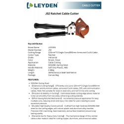 LEYDEN® J52 Heavy Duty Aluminum Copper Ratchet Cable Cutters up to 120mm²*3 Single Core/Ø50mm Armoured Cu/Al Cable Cutter (J52) LEYDEN® J52 Heavy Duty Aluminum Copper Ratchet Cable Cutters up to 120mm²*3 Single Core/Ø50mm Armoured Cu/Al Cable Cutter (J52)