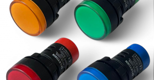 LEYDEN® 36-240V AC/DC Multiple Voltage 4 LED Round Indicator 22mm Panel ...