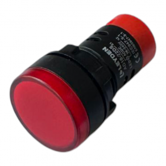 LEYDEN® 36-240V AC/DC Multiple Voltage  LED Round Indicator 22mm Panel Mount LED Indicator Pilot Signal Light Lamp (RED)