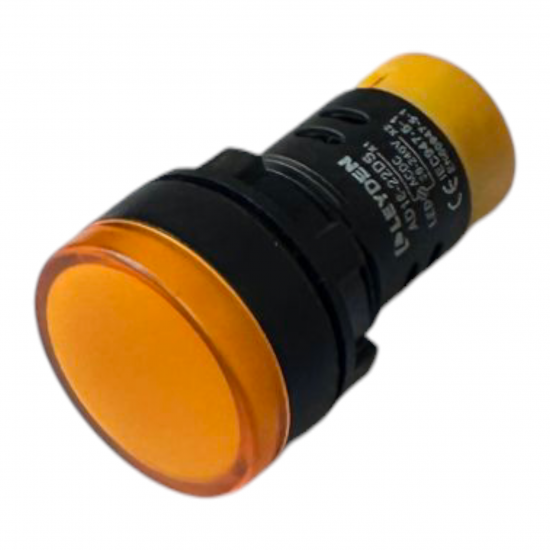 LEYDEN® 36-240V AC/DC Multiple Voltage LED Round Indicator 22mm Panel Mount LED Indicator Pilot Signal Light Lamp (YELLOW) LEYDEN® 36-240V AC/DC Multiple Voltage LED Round Indicator 22mm Panel Mount LED Indicator Pilot Signal Light Lamp (YELLOW)