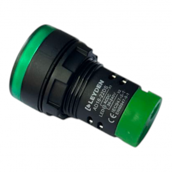 LEYDEN® 36-240V AC/DC Multiple Voltage LED Round Indicator 22mm Panel Mount LED Indicator Pilot Signal Light Lamp (GREEN) LEYDEN® 36-240V AC/DC Multiple Voltage LED Round Indicator 22mm Panel Mount LED Indicator Pilot Signal Light Lamp (GREEN)