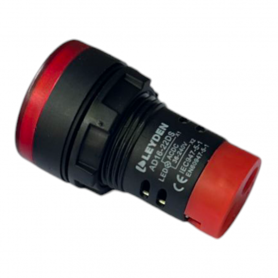 LEYDEN® 36-240V AC/DC Multiple Voltage  LED Round Indicator 22mm Panel Mount LED Indicator Pilot Signal Light Lamp (RED)
