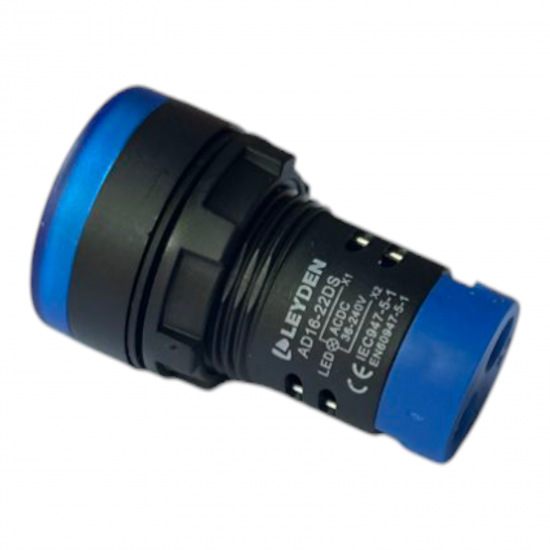 LEYDEN® 36-240V AC/DC Multiple Voltage LED Round Indicator 22mm Panel Mount LED Indicator Pilot Signal Light Lamp (BLUE) LEYDEN® 36-240V AC/DC Multiple Voltage LED Round Indicator 22mm Panel Mount LED Indicator Pilot Signal Light Lamp (BLUE)