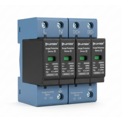 LEYDEN® SPDACDC-2P AC & DC Surge Protective Device Combo (2P AC + 2P DC SPD) | 320VAC & 600VDC | 20kA/40kA | DIN Rail Lightning Protection for Solar PV & Electrical Panels