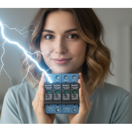 LEYDEN® SPDACDC-2P AC & DC Surge Protective Device Combo (2P AC + 2P DC SPD) | 320VAC & 600VDC | 20kA/40kA | DIN Rail Lightning Protection for Solar PV & Electrical Panels LEYDEN® SPDACDC-2P AC & DC Surge Protective Device Combo (2P AC + 2P DC SPD) | 320VAC & 600VDC | 20kA/40kA | DIN Rail Lightning Protection for Solar PV & Electrical Panels