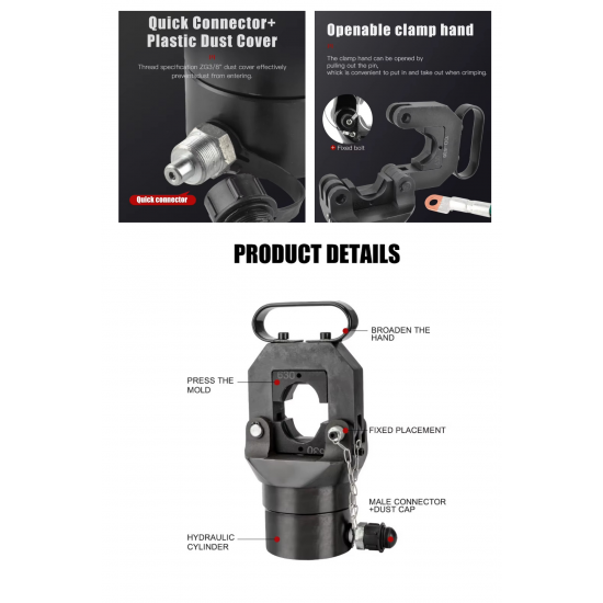 LEYDEN® FYQ-630, 150-630mm² Hydraulic Hose Crimping Tool, 35 Ton Pressure Hexagonal Crimping Tool With CP 700 Manual Hydraulic Pump, Heavy Duty HYdraulic Crimping Tool LEYDEN® FYQ-630, 150-630mm² Hydraulic Hose Crimping Tool, 35 Ton Pressure Hexagonal Crimping Tool With CP 700 Manual Hydraulic Pump, Heavy Duty HYdraulic Crimping Tool
