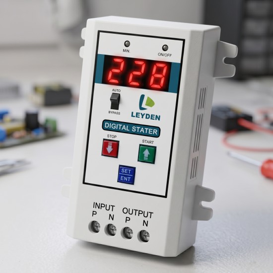 LEYDEN LE-ACP 30A Under Over Voltage & Over Current Protector with Cyclic Timer | 220VAC | Adjustable Delay 5-999s | Auto OFF 1-999 min | Dry Run Protection | Surge Protection 4000V