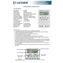 LEYDEN® LE620S 220VAC, Time Control Switch 18 Programs Per Day & Cyclic Function Switch for Industrial and Others LEYDEN® LE620S 220VAC, Time Control Switch 18 Programs Per Day & Cyclic Function Switch for Industrial and Others