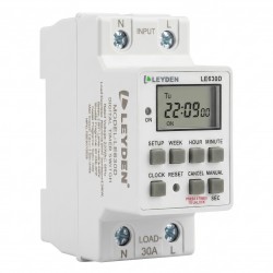 LEYDEN® LE630D Digital Timer Switch, 30A 220VAC 20 ON/OFF Programs Daily & Weekly with 1-Second Interval Cyclic & Delay Function (1s–24h) Rechargeable Battery Backup for Lights, Motors, Fans, Heaters, Irrigation & Fogger LEYDEN® LE630D Digital Timer Switch, 30A 220VAC 20 ON/OFF Programs Daily & Weekly with 1-Second Interval Cyclic & Delay Function (1s–24h) Rechargeable Battery Backup for Lights, Motors, Fans, Heaters, Irrigation & Fogger
