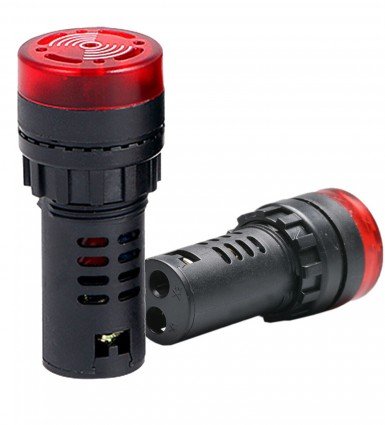 LEYDEN® LED Indicator Light, Panel Indicator Flashing Alarm with Buzzer, Easy Recognition, Great for Electrical Control Panel (Red, AC/DC 220V, 22mm)