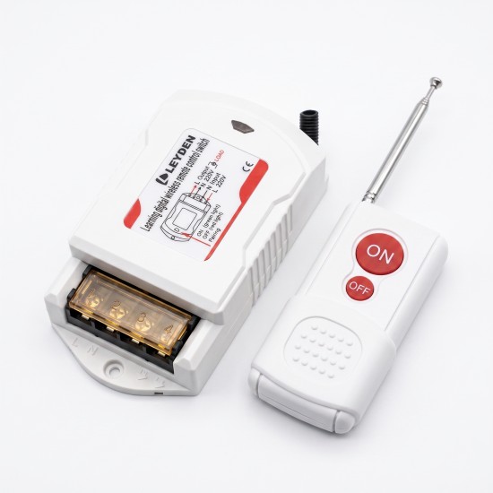 LEYDEN LE-RFC1KM 220VAC 30A RF Remote Control Switch up to 1000m Open Land Range, Heavy Duty Wireless ON/OFF Switch for 2HP Motor, Water Pump, Agriculture, Manual Button