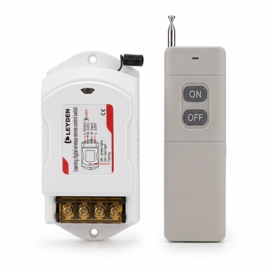 LEYDEN LE-RFC3KM 220VAC 30A RF Remote Control Switch up to 3000m Open Land Range, Heavy Duty Wireless ON/OFF Switch for 2HP Motor, Water Pump, Agriculture, Manual Button
