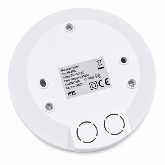 LEYDEN LS-700C 220-240VAC 5.8GHz Microwave Motion Sensor | 360° Surface Ceiling Mount Occupancy Sensor | 2000W Incandescent & 1000W LED Load | Adjustable Time, Lux & Sensitivity