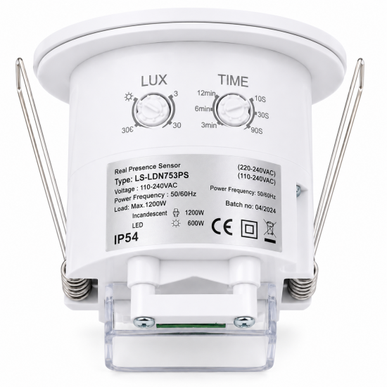 LEYDEN LS-LDN753PS 220-240VAC Microwave Presence Motion Sensor | 5.8GHz Radar Breathing Sensor | 360° Ceiling Mount Occupancy Detector | Adjustable Time Delay & Lux | 600W LED Load LEYDEN LS-LDN753PS 220-240VAC Microwave Presence Motion Sensor | 5.8GHz Radar Breathing Sensor | 360° Ceiling Mount Occupancy Detector | Adjustable Time Delay & Lux | 600W LED Load