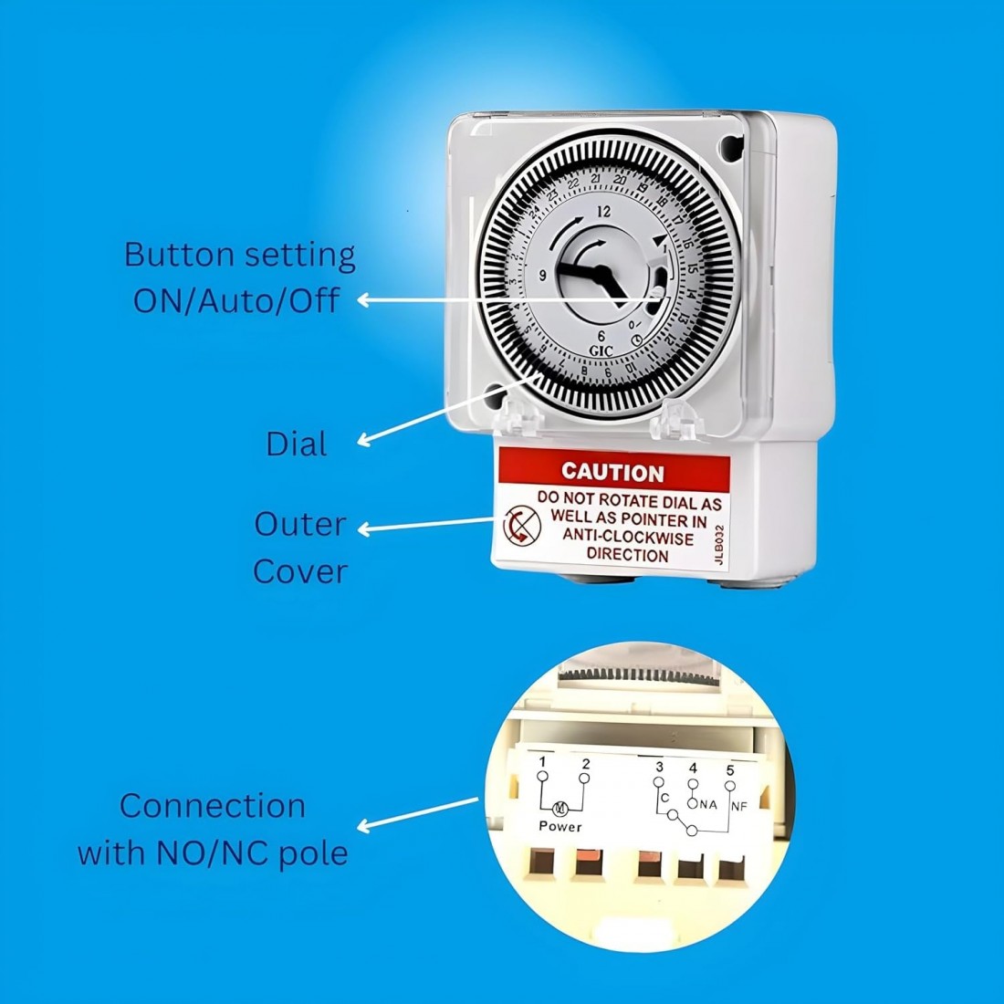 LEYDEN® SL-189 230VAC Analog Quartz Timer SwitchDIN Rail Mounted Timer ...