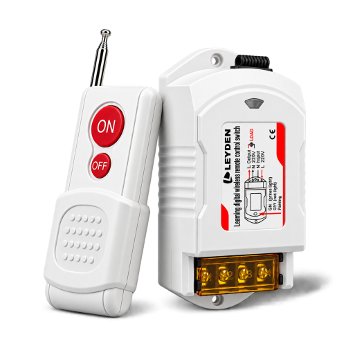 LEYDEN LE-RFC1KM 220VAC 30A RF Remote Control Switch up to 1000m Open Land Range, Heavy Duty Wireless ON/OFF Switch for 2HP Motor, Water Pump, Agriculture, Manual Button