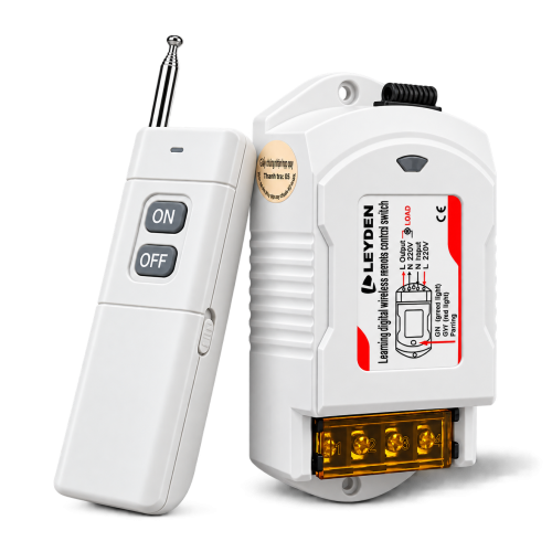 LEYDEN LE-RFC3KM 220VAC 30A RF Remote Control Switch up to 3000m Open Land Range, Heavy Duty Wireless ON/OFF Switch for 2HP Motor, Water Pump, Agriculture, Manual Button