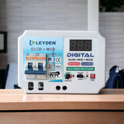 LEYDEN® EM-DSPB, 63A 220VAC Single Phase Digital VA Meter Wall Mount ELCB, RCCB, ISI Marked MCB with High Voltage, Overload Protection, Current 3 to 30 Ma LEYDEN® EM-DSPB, 63A 220VAC Single Phase Digital VA Meter Wall Mount ELCB, RCCB, ISI Marked MCB with High Voltage, Overload Protection, Current 3 to 30 Ma