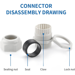 LEYDEN® PG9 Plastic Adjustable IP68 Waterproof Polyamide Cable Glands Plastic Nylon Adjustable Wire Gland White (100Pcs) LEYDEN® PG9 Plastic Adjustable IP68 Waterproof Polyamide Cable Glands Plastic Nylon Adjustable Wire Gland White (100Pcs)
