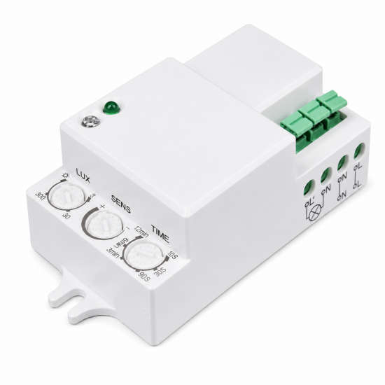 LEYDEN LS-LDN4T Microwave Motion Sensor Switch | 5.8GHz Radar Motion Detector | 360° Detection | Adjustable Time Delay & Sensitivity | 220-240V AC | For LED Lights, Corridors, Staircase, Parking & Security Lighting LEYDEN LS-LDN4T Microwave Motion Sensor Switch | 5.8GHz Radar Motion Detector | 360° Detection | Adjustable Time Delay & Sensitivity | 220-240V AC | For LED Lights, Corridors, Staircase, Parking & Security Lighting