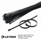LEYDEN 150X4.6MM (6 Inch) 100Pcs SS304 Stainless Steel Cable Ties – Black PU Coated Zip Ties, Heavy Duty Rust Proof UV Resistant Metal Cable Tie with Ball Lock Mechanism for Cable Management, Outdoor & Industrial Use