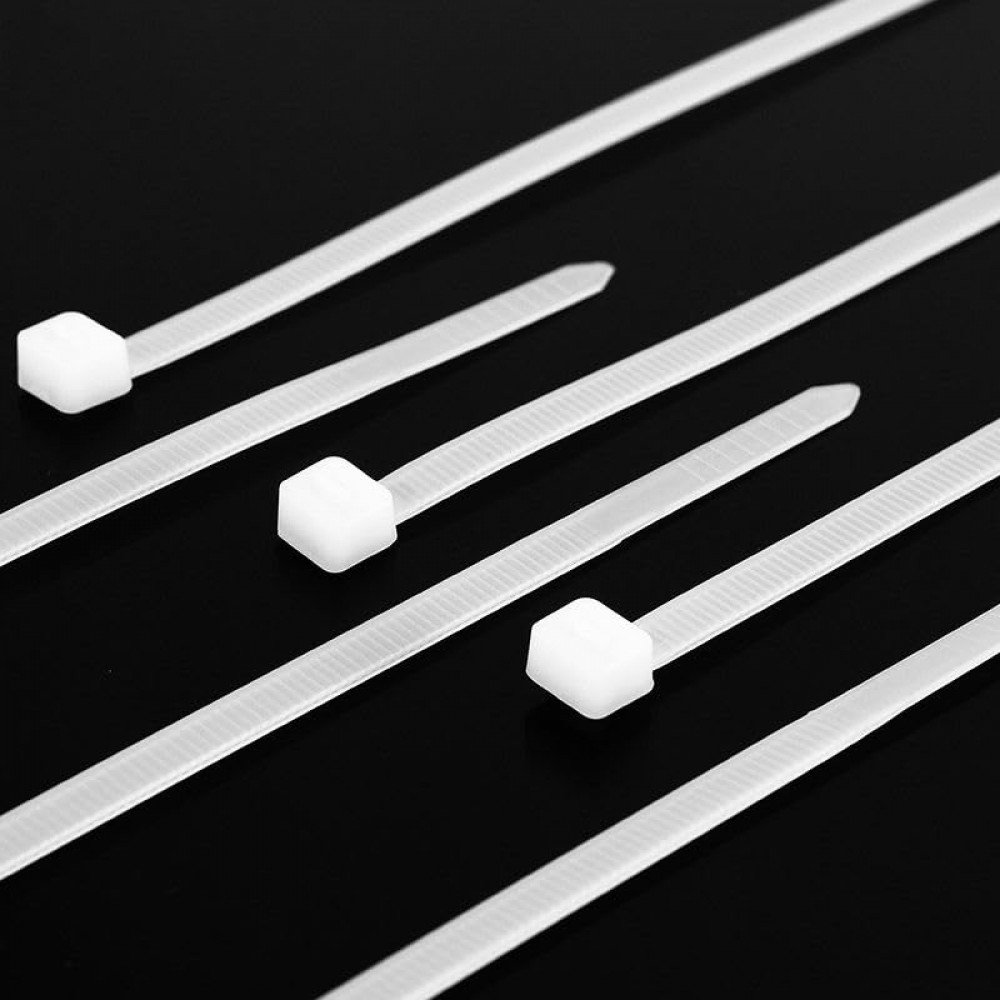 White Wire Lock LEYDEN® High Quality 150 x 2.5 MM (6 Inch) Self Locking Nylon Cable ...